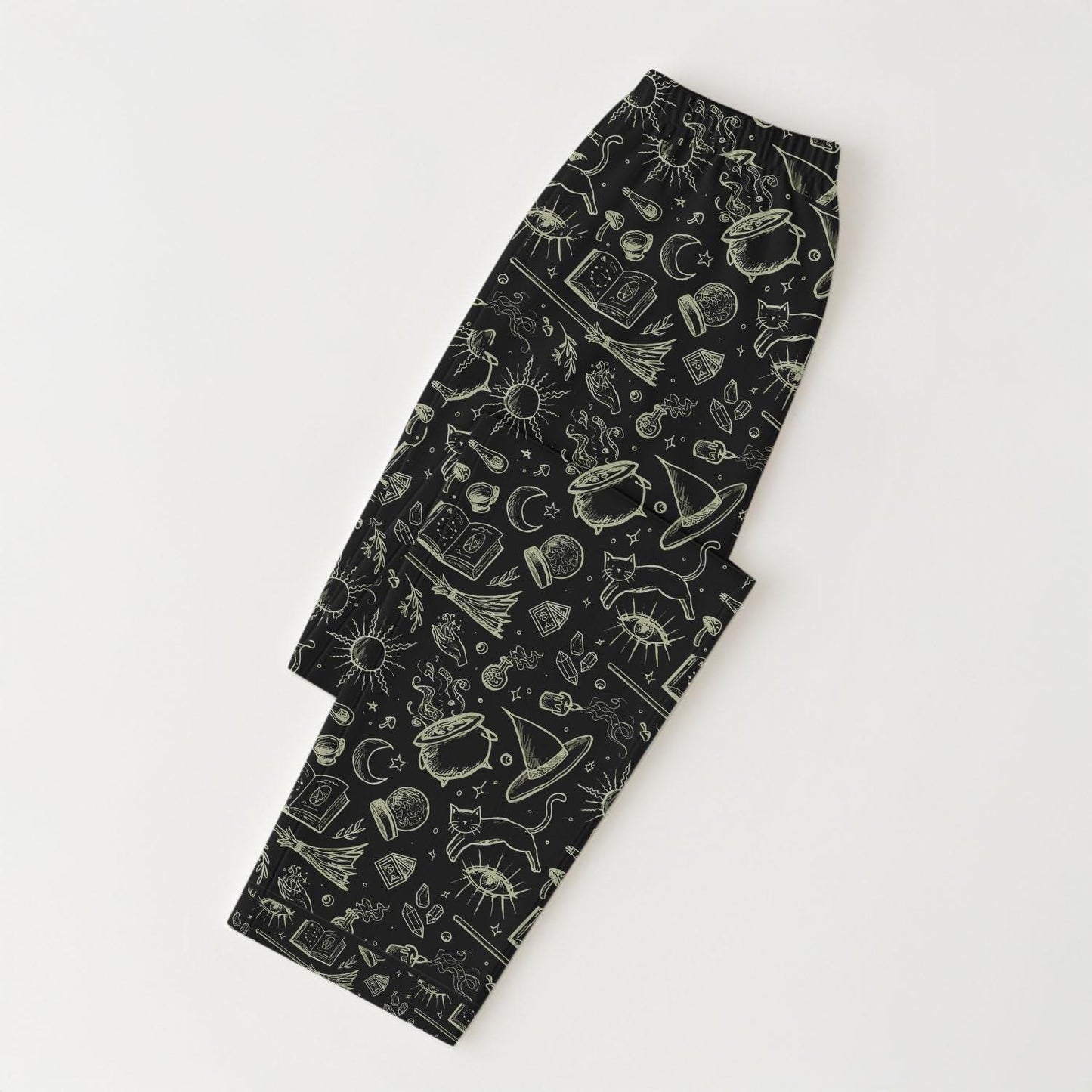 Halloween Mystical Witchy Pajamas Set, Celestial Moon and Magic Sleepwear, Dark Aesthetic Matching Set, Halloween Set Of Pyjamas