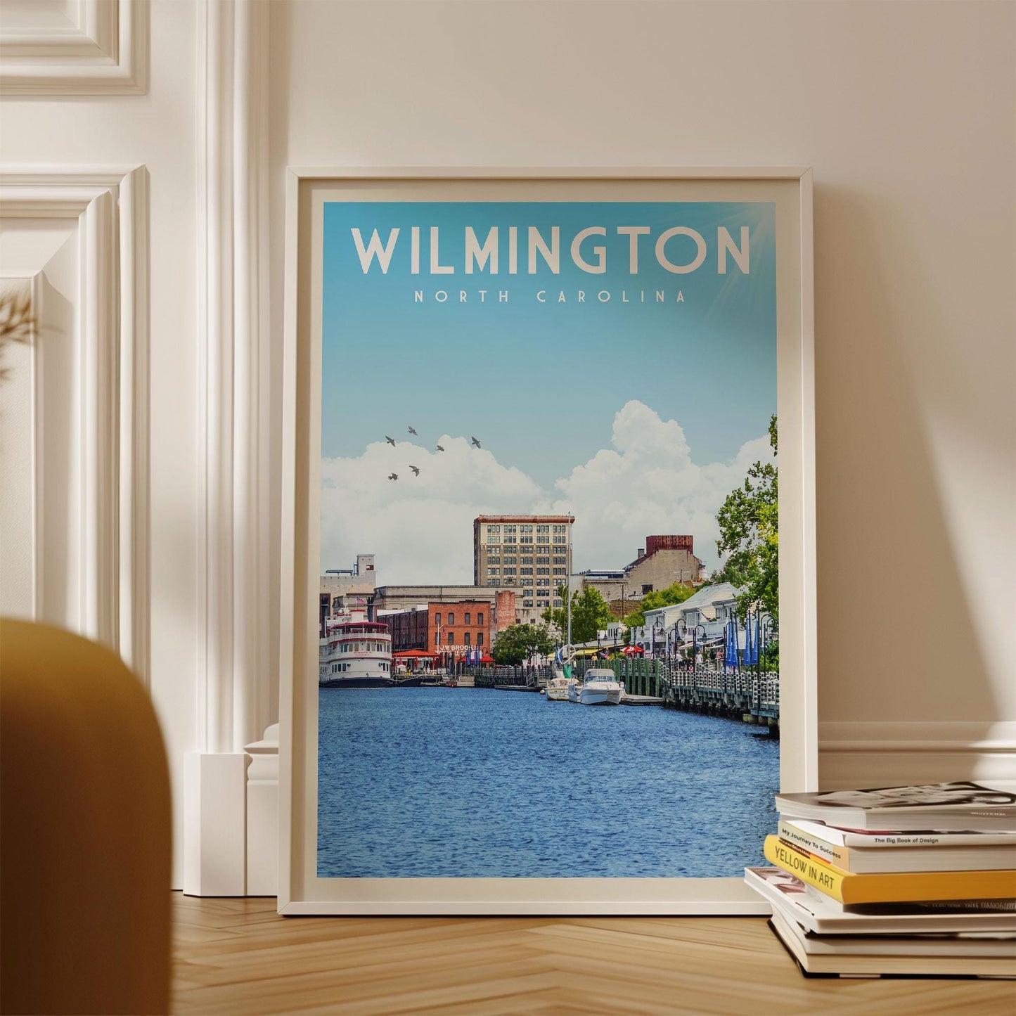 Wilmington Wall Art, Wilmington Art Print, Wilmington NC Travel Poster, North Carolina Decor, Wilmington Riverwalk, Wilmington Gifts
