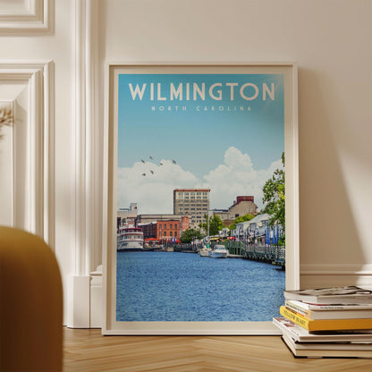 Wilmington Wall Art, Wilmington Art Print, Wilmington NC Travel Poster, North Carolina Decor, Wilmington Riverwalk, Wilmington Gifts
