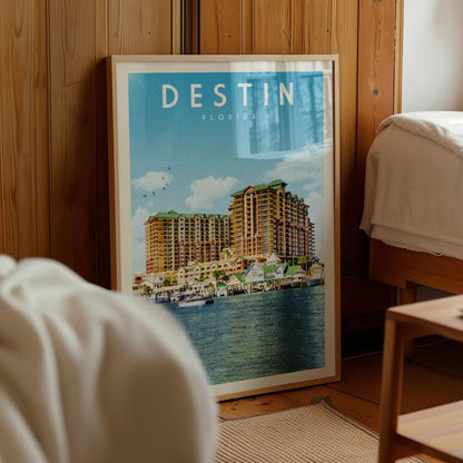 Destin Poster, Destin Wall Art | Florida Travel Poster | Destin Print, Housewarming Gift