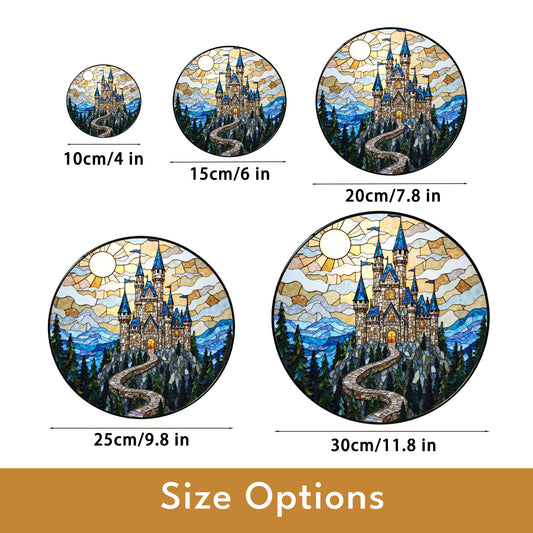 Enchanted Castle Mountain View Fantasy Suncatcher Gift for Dreamer