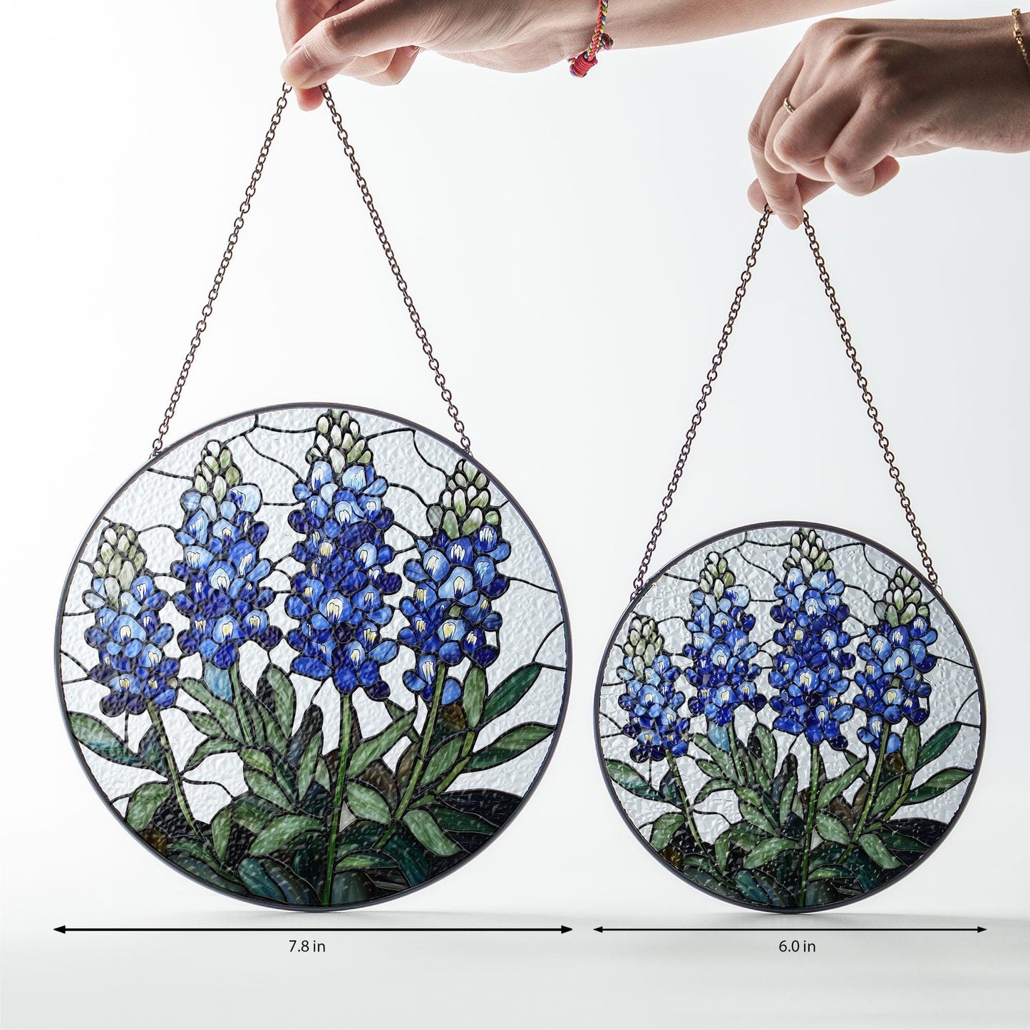 Texas Bluebonnet Stained Glass Suncatcher, Blue Wildflowers Suncatcher, Texas Flower Ornament, Texas Bluebonnet Decor gift, mom garden gift