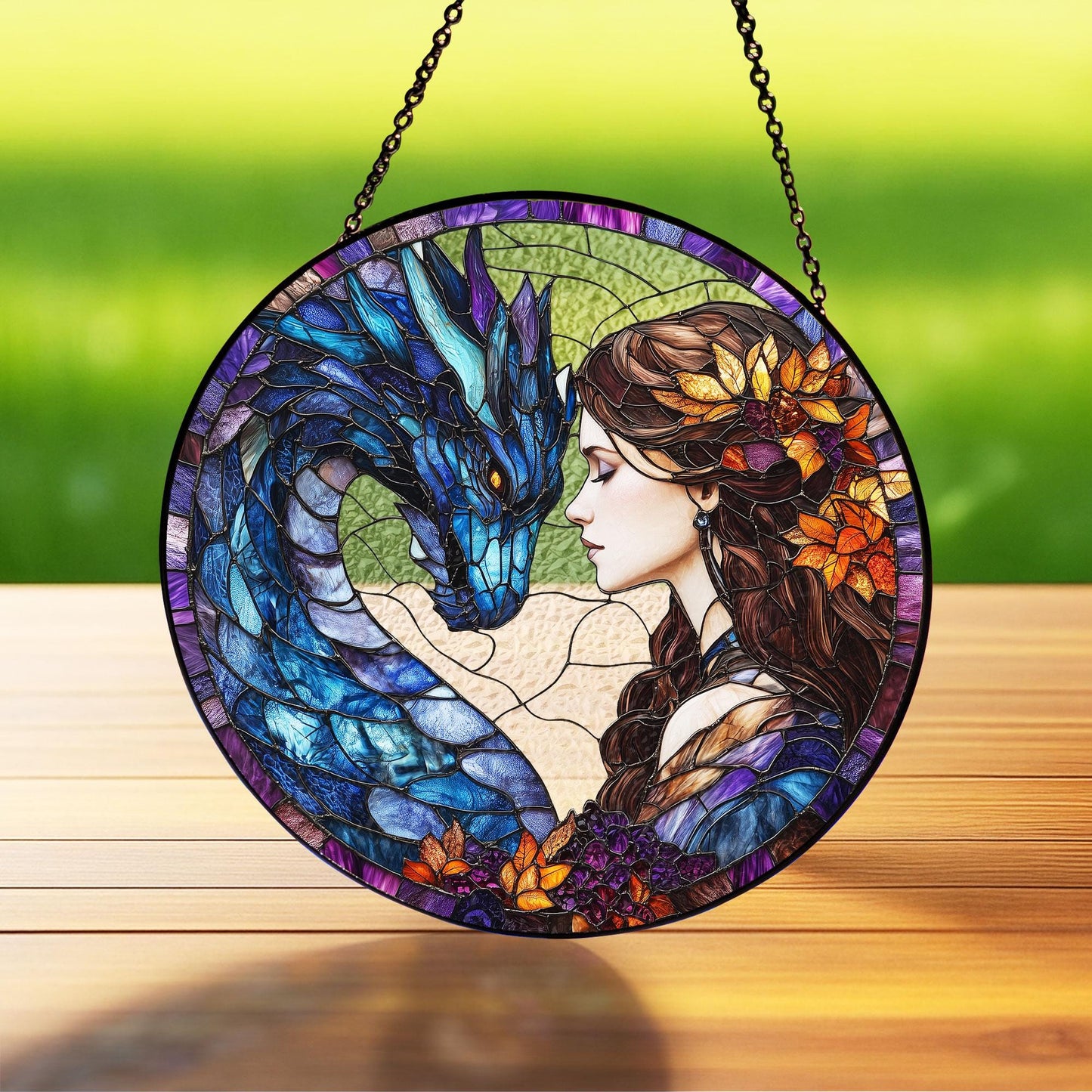 Dragon Glass Suncatcher, Dragon Lovers Gift, Dragon Inspired Art, Dragon Ornament, Fantasy Dragon Window Hanging, Ornament Gift for Mythical