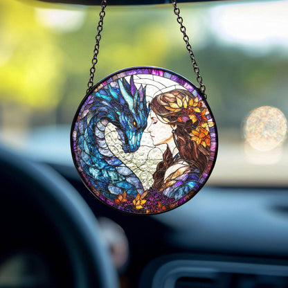Dragon Glass Suncatcher, Dragon Lovers Gift, Dragon Inspired Art, Dragon Ornament, Fantasy Dragon Window Hanging, Ornament Gift for Mythical