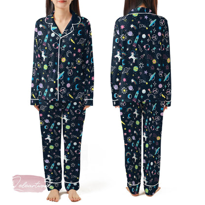 Space Magic Set – Cute Cosmic Pajama Shorts | Galaxy Astronaut Sleepwear | Fun Star Lounge Gift