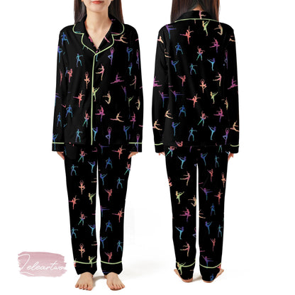 Ballet Dancer Set – Colorful Dance Pajama Shorts | Rainbow Ballerina Sleepwear | Elegant Nightwear Gift