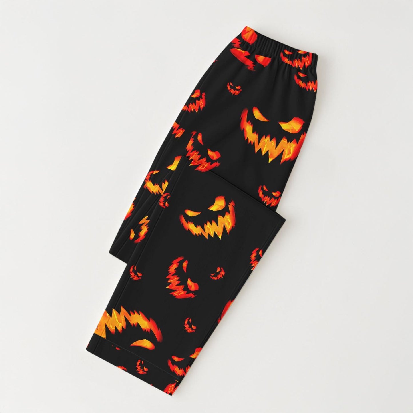 Halloween Scary Pumpkin Pajamas Set, Spooky Season Homewear, Jack O Lantern Face Matching Set, Fall Season Sleepwear, Horror Nightwear Gift