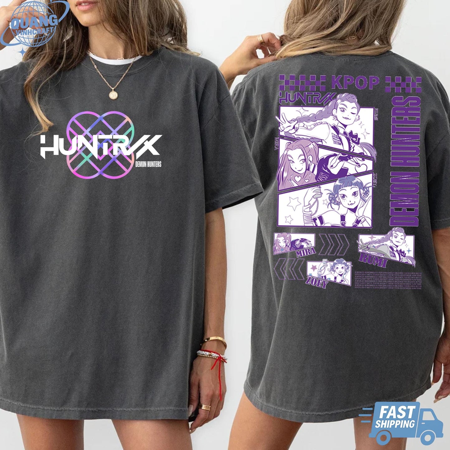 Kpop Demon Hunters shirt -, Huntrix tee , Kpop idol group shirt, Mira, Rumi, Joy shirt, Huntrix fan, kpop fan, korea shirt