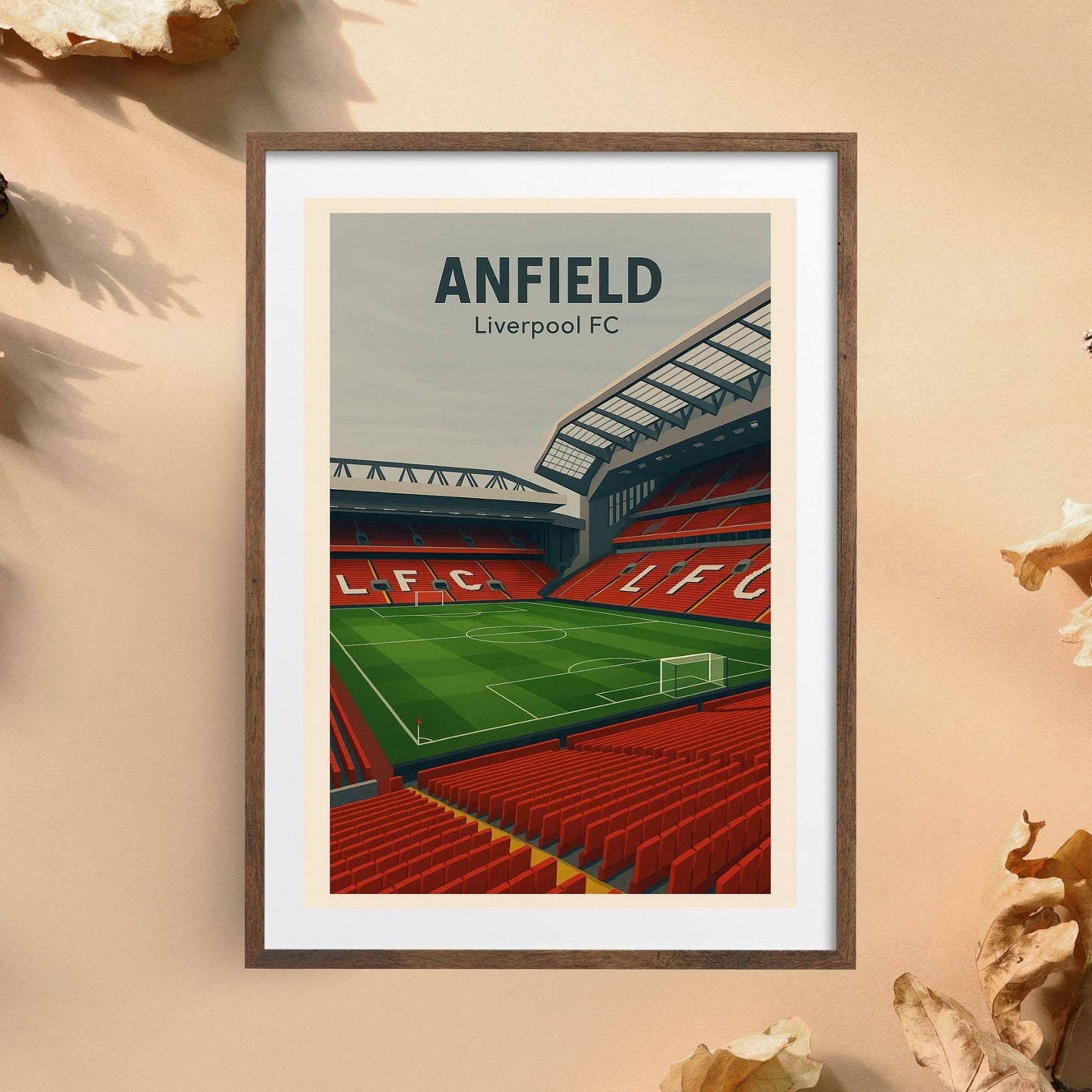 Liverpool FC Anfield Poster Wall Art, Football Premier League Print, Home Décor Gift for Wedding & Birthday, Liverpool Stadium Poster