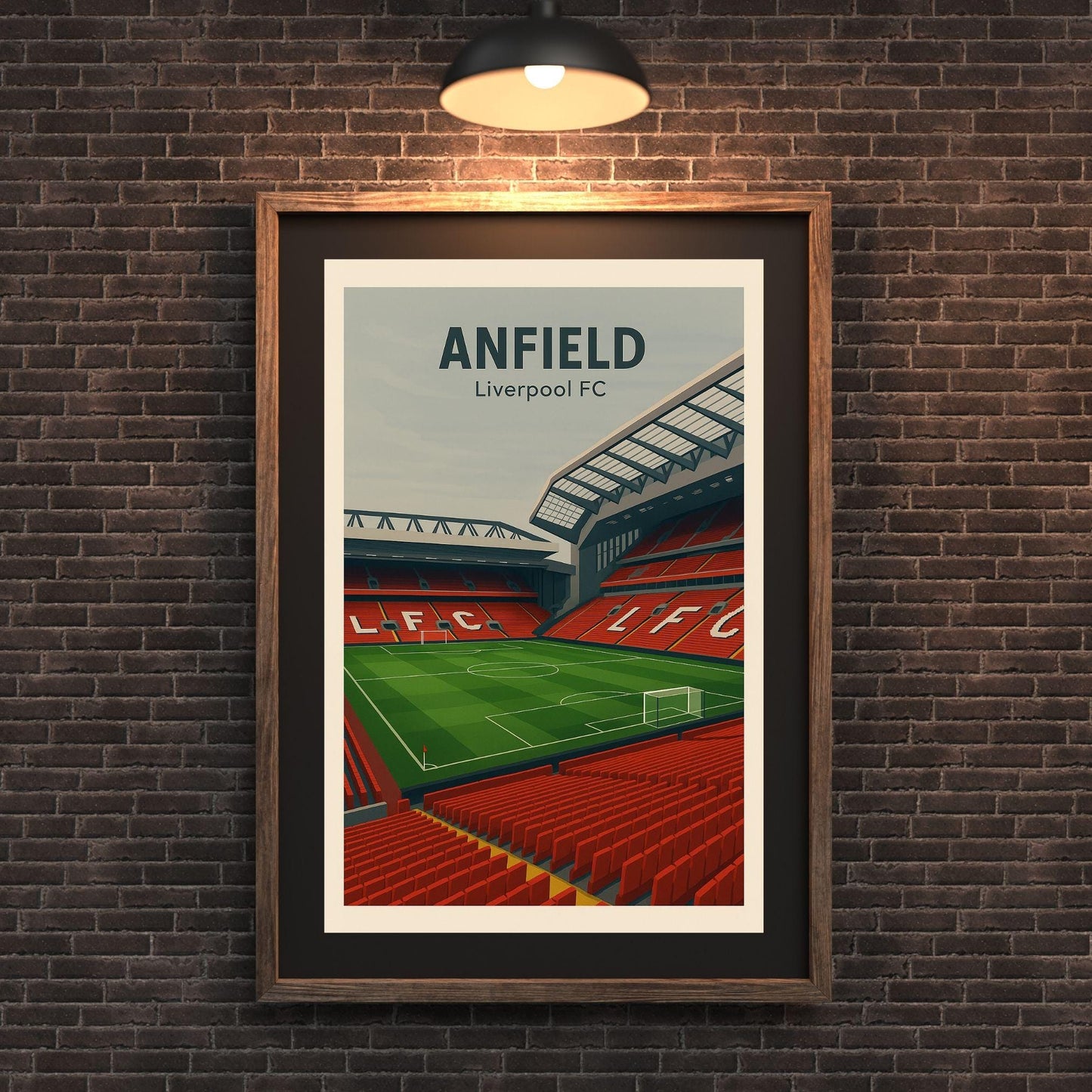 Liverpool FC Anfield Poster Wall Art, Football Premier League Print, Home Décor Gift for Wedding & Birthday, Liverpool Stadium Poster