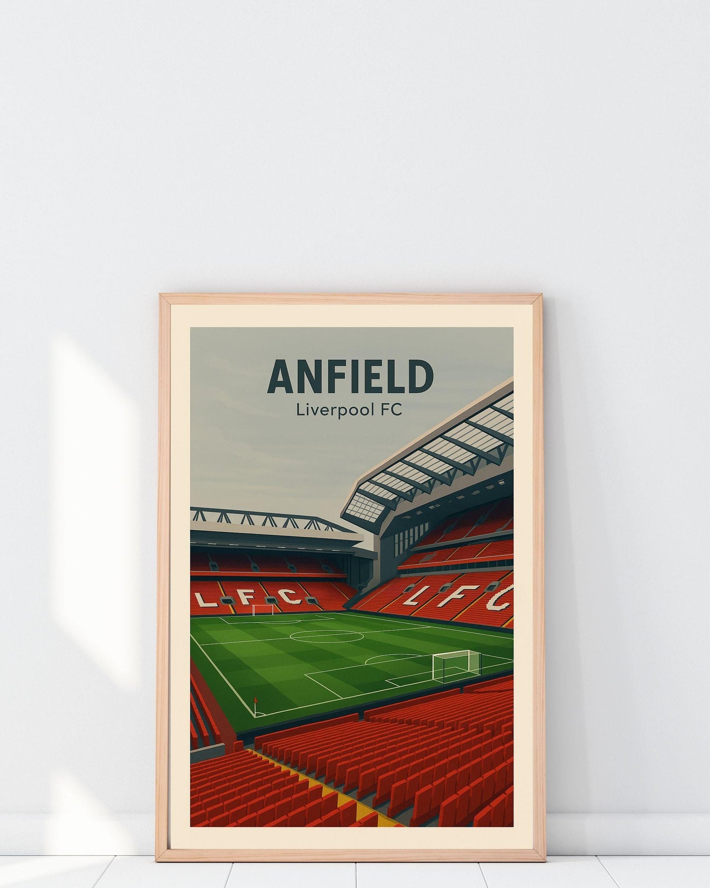 Liverpool FC Anfield Poster Wall Art, Football Premier League Print, Home Décor Gift for Wedding & Birthday, Liverpool Stadium Poster