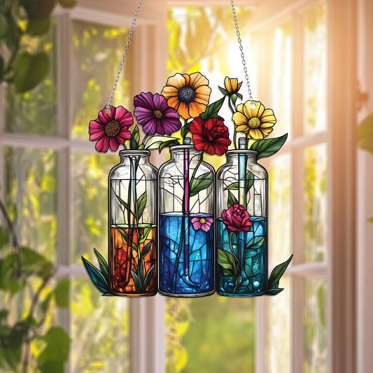 Science Classroom Acrylic Window Hanging, Chemistry Teacher Decor, Lab Glassware Art, Back to School STEM Gift for Teachers