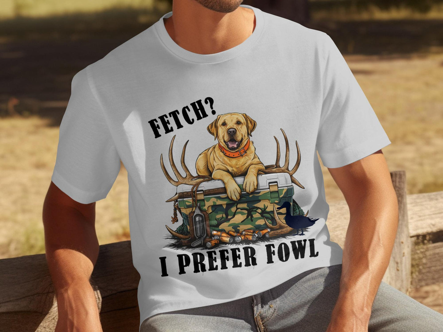 Funny Hunting Lab T-Shirt: Yellow Labrador Retriever Duck Dog Tee
