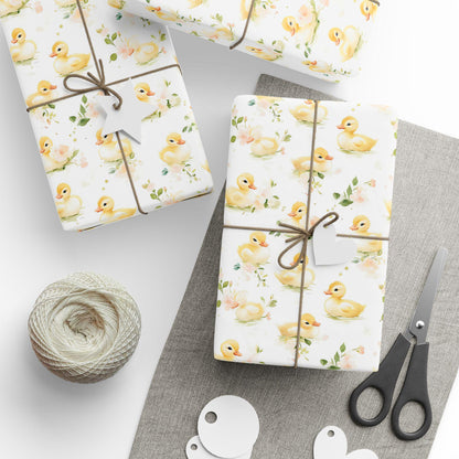 Cute Duckling Wrapping Paper: Glossy and Matte Finish