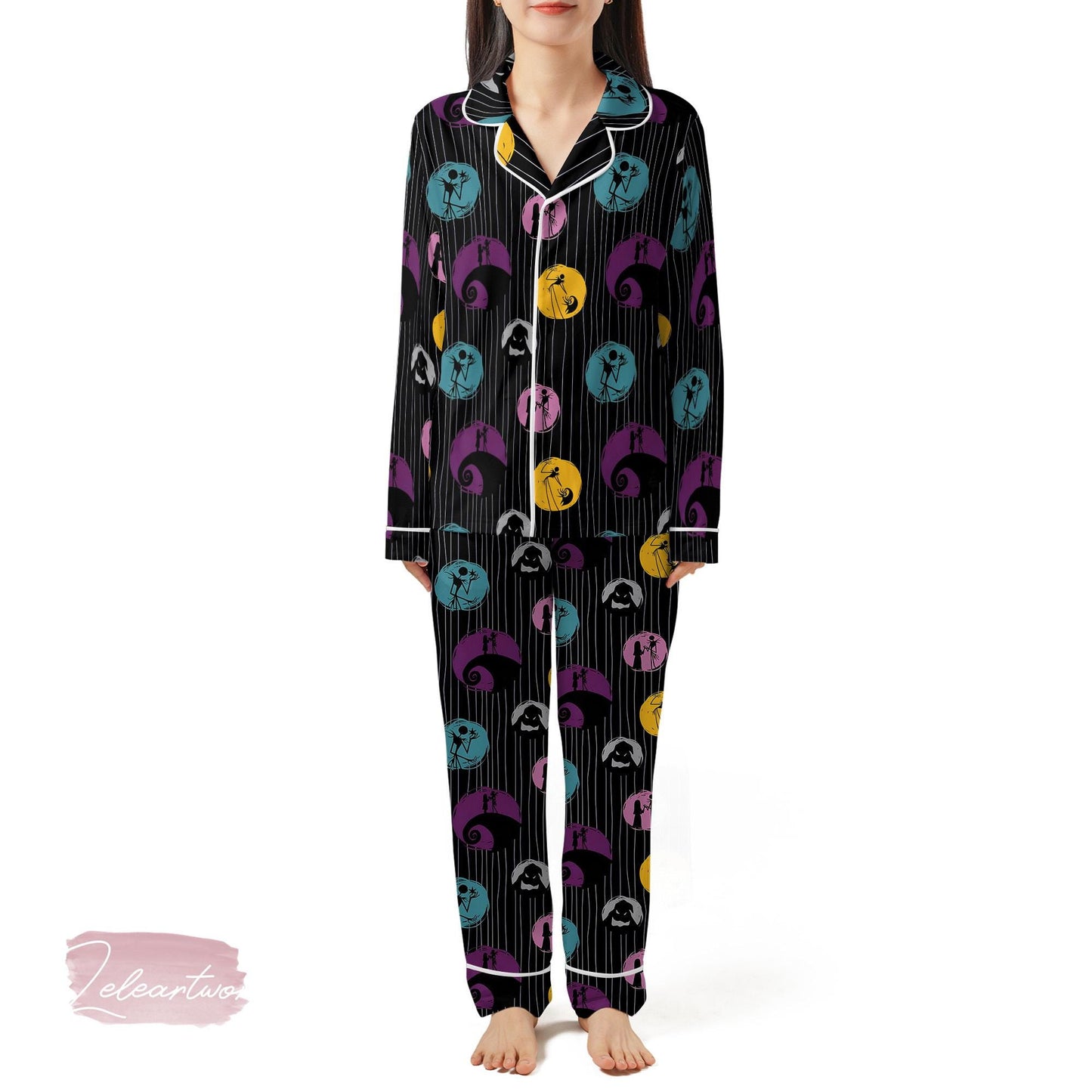 Nightmare Before Christmas Pajama Set – Jack Skellington Short Sleeve Sleepwear, Cute Halloween Loungewear Gift for Fans