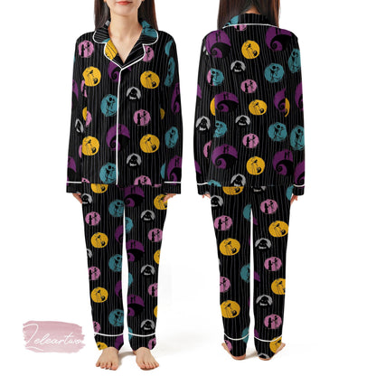 Nightmare Before Christmas Pajama Set – Jack Skellington Short Sleeve Sleepwear, Cute Halloween Loungewear Gift for Fans