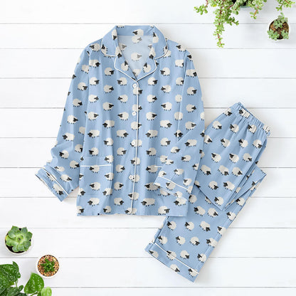 Cute Sheep Pajamas Set, Animal Lover Pajamas For Women, Sheep Lover Halloween Matching Pajama, Funny Lamb Pajamas For Her