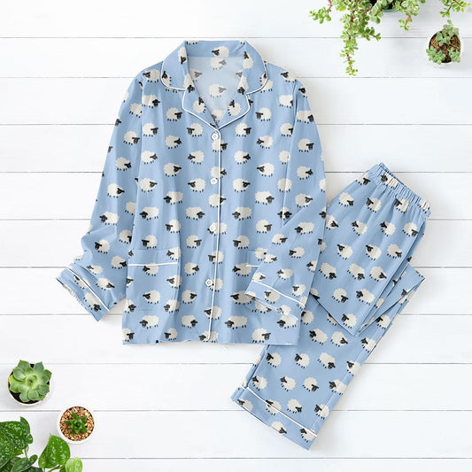Cute Sheep Pajamas Set, Animal Lover Pajamas For Women, Sheep Lover Halloween Matching Pajama, Funny Lamb Pajamas For Her