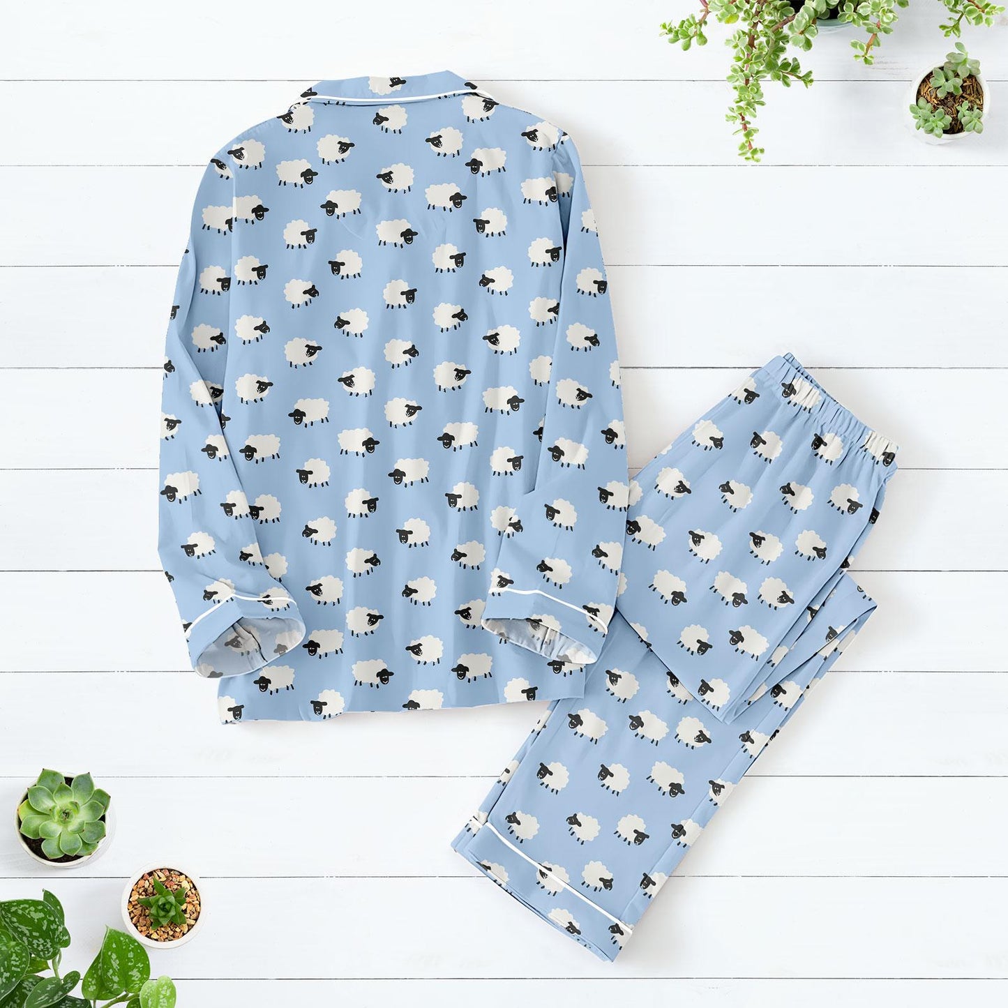 Cute Sheep Pajamas Set, Animal Lover Pajamas For Women, Sheep Lover Halloween Matching Pajama, Funny Lamb Pajamas For Her