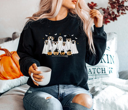 Halloween Ghost Dog Shirt, Cute Ghots Dog T-shirt, Spooky Season Outfit, Retro Halloween Tees, Halloween Dog Clothing Gifts