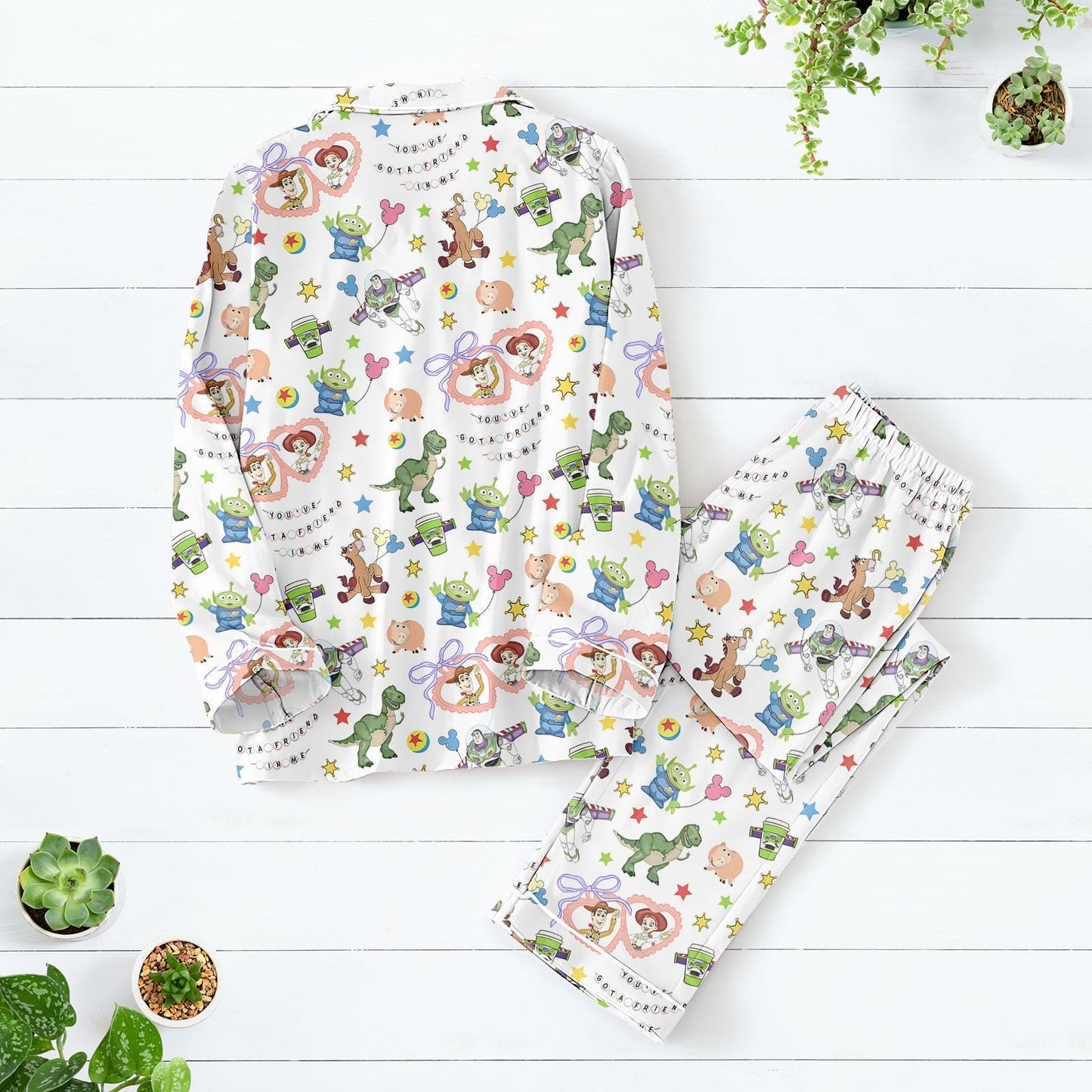 Toy Story Pajamas Set for Women, Cute Pixar Character Sleepwear, Buzz Woody Alien Nightwear, Pajamas For Her