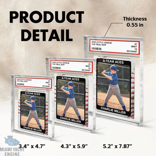 Baseball Player Gift Personalized Little League Trading Card Acrylic Block Plaque, Custom Baseball Team Photo Keepsake, Sports Award Decor