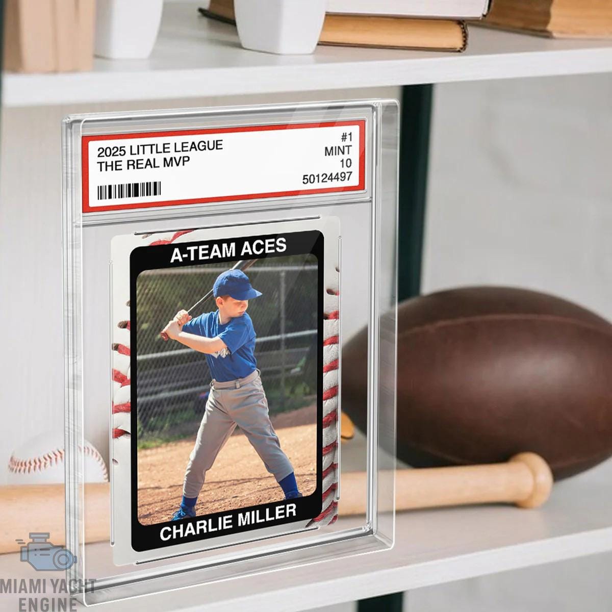 Baseball Player Gift Personalized Little League Trading Card Acrylic Block Plaque, Custom Baseball Team Photo Keepsake, Sports Award Decor