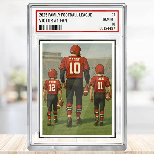 Custom Atlanta Football Acrylic Block Gift for Daddy, Personalized Sports Trading Card with Kids' Names, Dad Sports, Atlanta Team Plaque