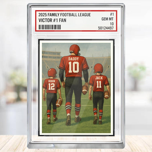 Custom Atlanta Football Acrylic Block Gift for Daddy, Personalized Sports Trading Card with Kids' Names, Dad Sports, Atlanta Team Plaque