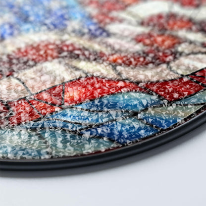 American Flag Stained Glass Suncatcher, Patriotic Window Decor, Rustic USA Theme, Veterans & Military Families, Fourth of July Gift