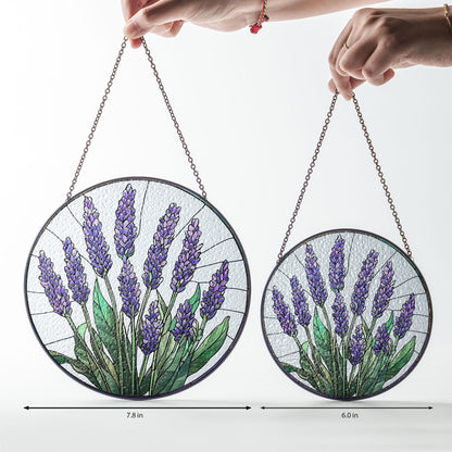 Lavender Stained Glass Suncatcher, Lavender Suncatcher, Lavender Lover Decor, Flower Lover Gift, Lavender Window Hanging Decor, Garden Decor