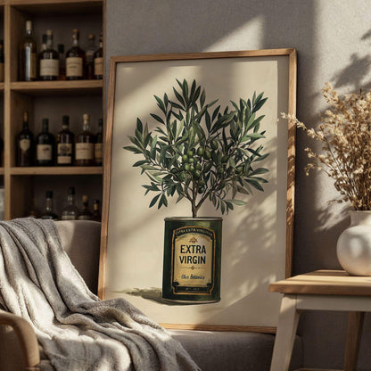 Olive Tree Kitchen Wall Art Extra Virgin Olive Oil Poster Rustic Greenery Dining Room Print Country Kitchen Oil Painting Wall Art Poster
