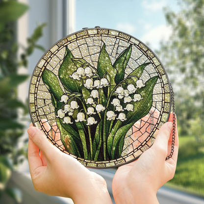 Lily Of Valley Flowers Stained Glass Suncatcher, Lily Suncatcher, Garden Decoration, Grandma gift, Gift For Her, Gift For Lily Of Valley
