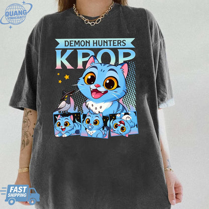 Kpop Demon Hunters Tiger Shirt, Merch Kpop Shirt, Hunters Tiger fan, Derpy Tiger And Bird Demon Hunter Tiger Tee,Kpop Demon Hunters Shirt