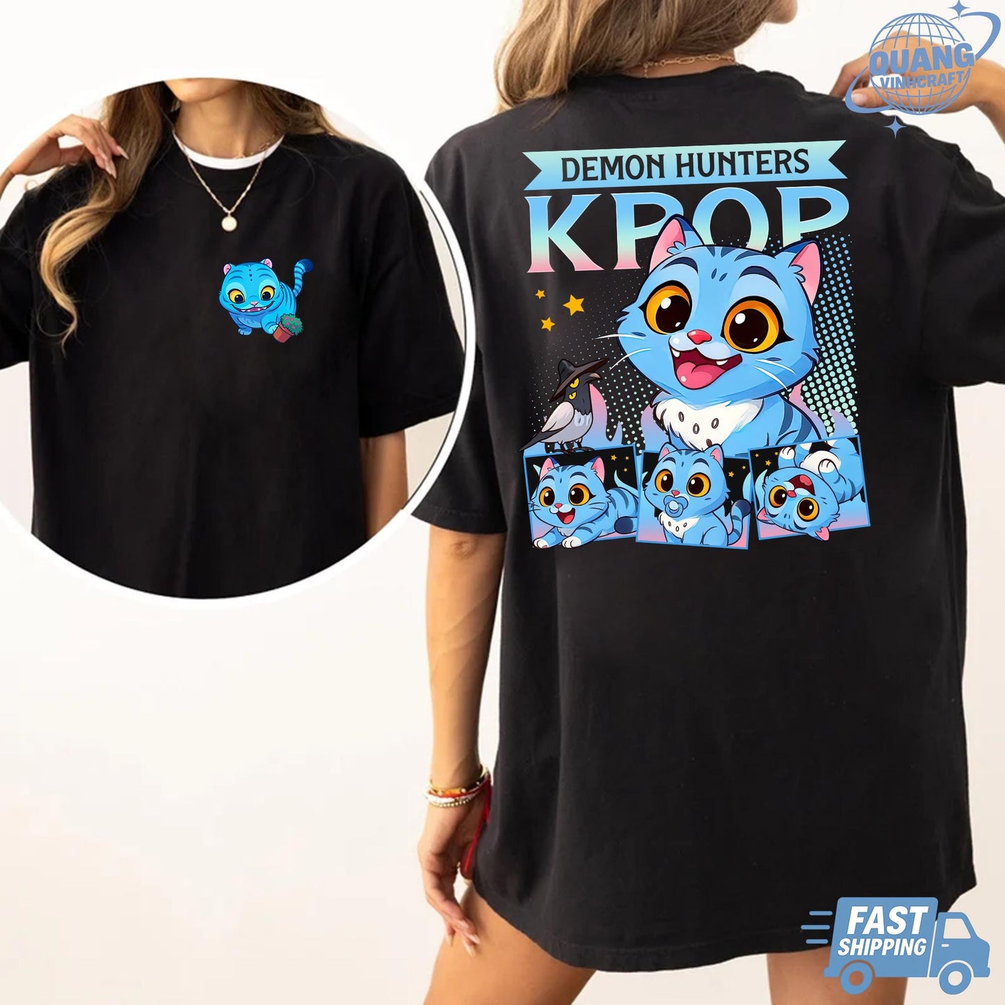 Kpop Demon Hunters Tiger Shirt, Merch Kpop Shirt, Hunters Tiger fan, Derpy Tiger And Bird Demon Hunter Tiger Tee,Kpop Demon Hunters Shirt
