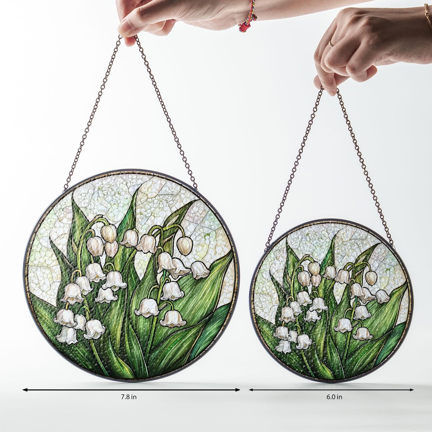 Lily of Valley Flower Glass Suncatcher, Suncatcher Hanging Decor, Lily of Valley Suncatcher, Gift for Mom, May Birth Month Flower Suncatcher