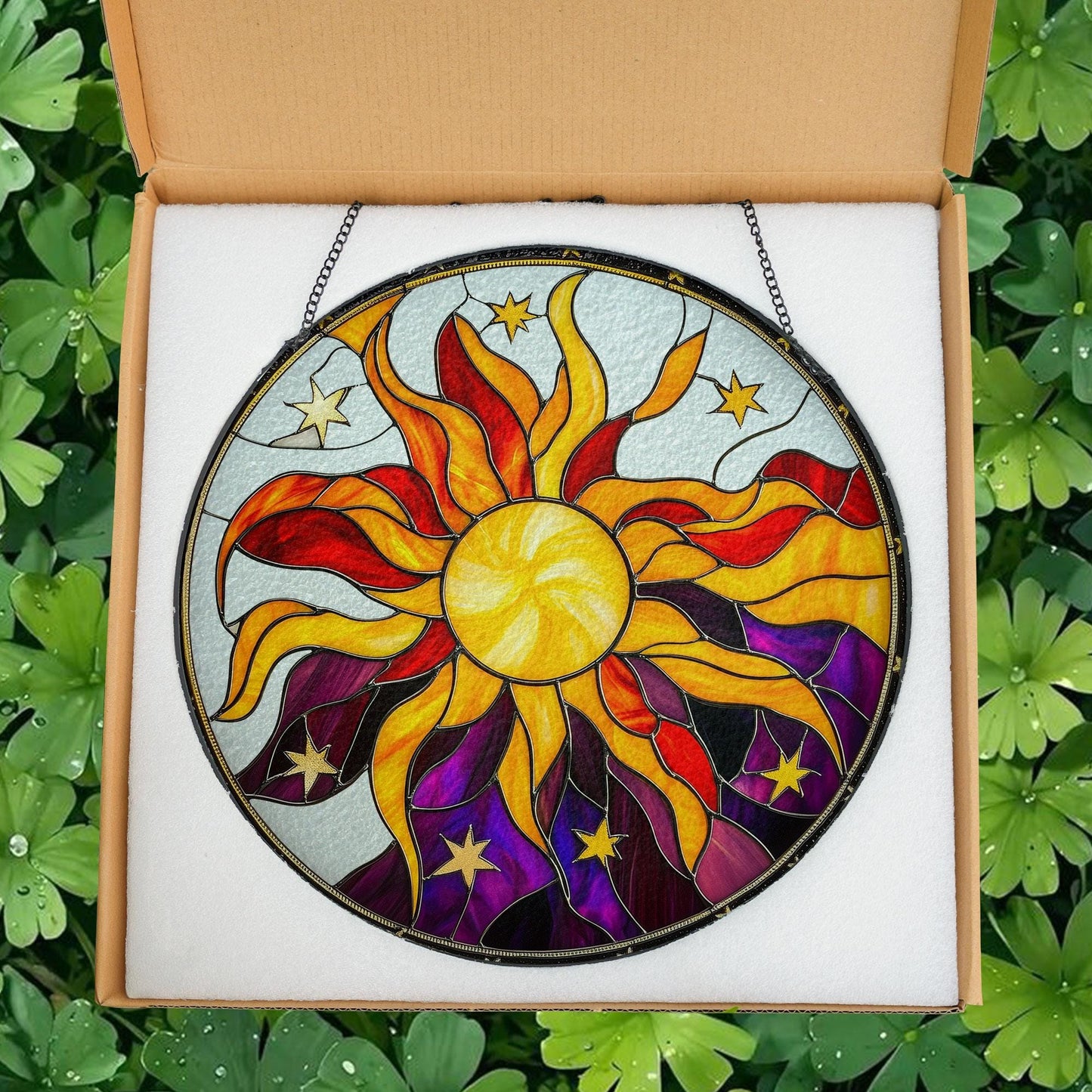 Sun Glass Suncatcher, Sun Suncatcher Ornament, Whimsical Spiral Sun, Sun Art, Sun Set Lover Gift, Sun Home Decor, New Home Decor, mom gift