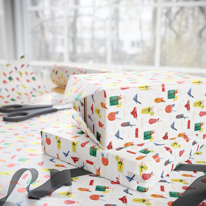 Summer Cocktail print martini Bachelorette Wrapping Paper Alcohol Gift Wrap Wine & Spirits Aperol spritz Party Italian Summer Beach Birthday