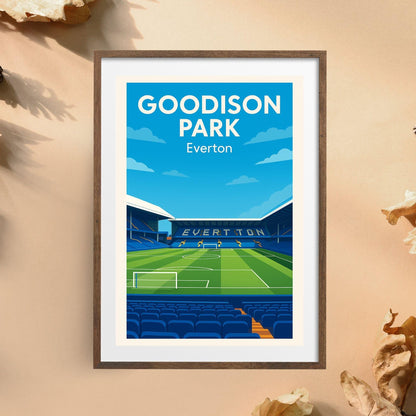 Everton FC Goodison Park Poster Wall Art, Football Premier League Print, Home Décor Gift for Wedding & Birthday, Goodison Football Stadium
