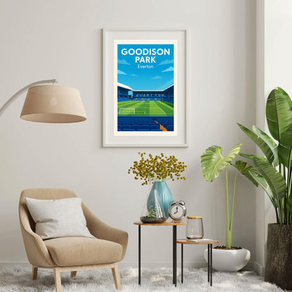 Everton FC Goodison Park Poster Wall Art, Football Premier League Print, Home Décor Gift for Wedding & Birthday, Goodison Football Stadium