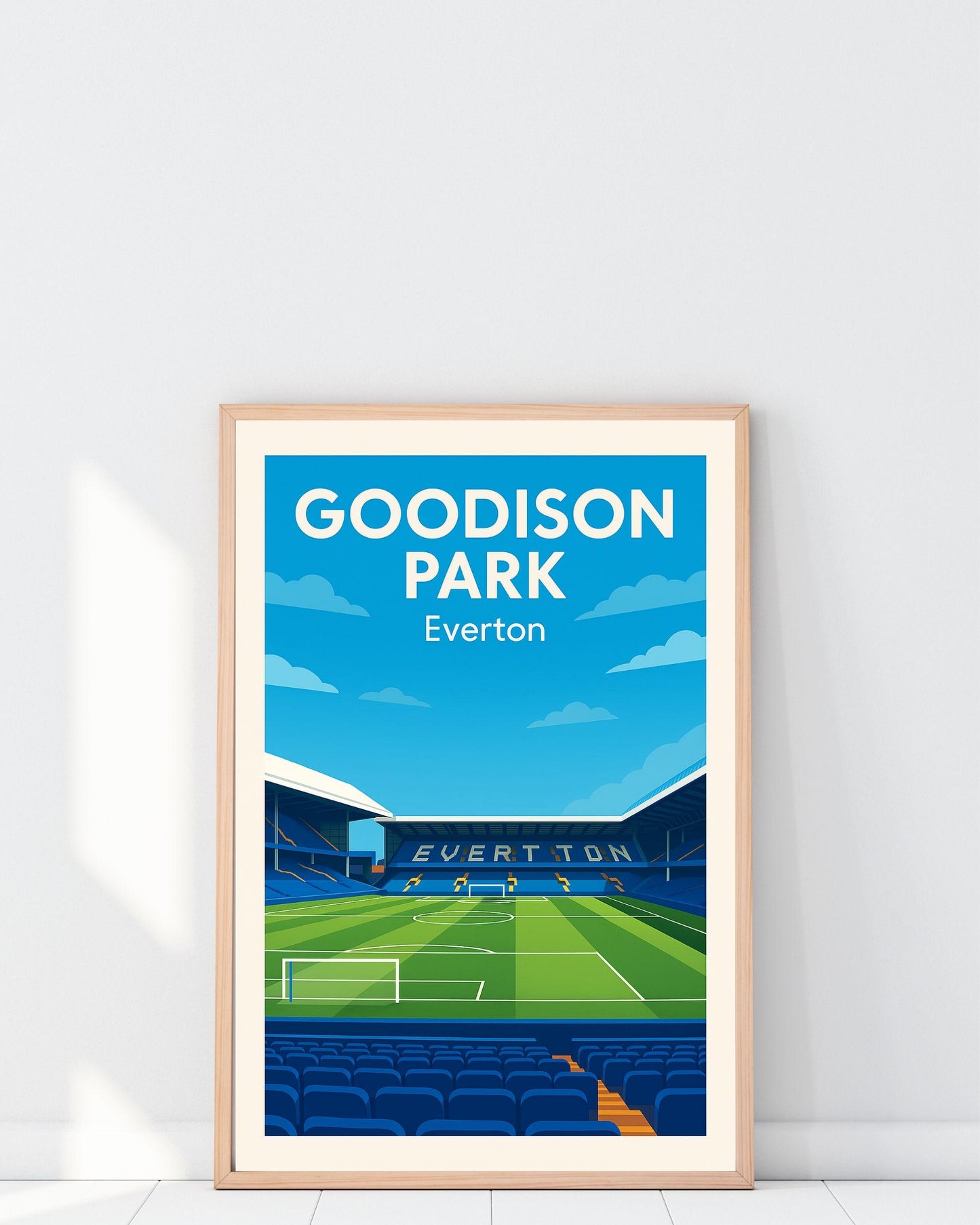 Everton FC Goodison Park Poster Wall Art, Football Premier League Print, Home Décor Gift for Wedding & Birthday, Goodison Football Stadium