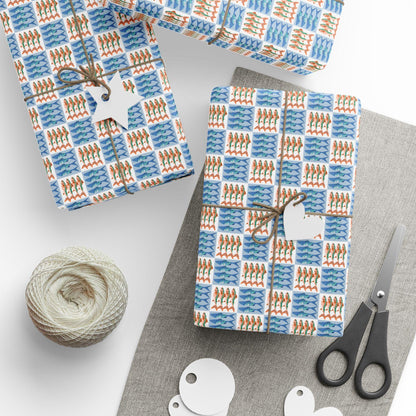 Retro Sardine and Seafood Print Tin fish Wrapping Paper Italian Summer Gift Wrap Custom chef Mediterranean Foodie Gifts & Amalfi Coast