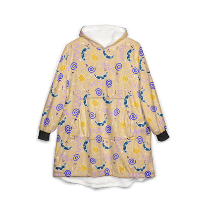 Celestial Sun & Moon Sherpa Blanket Hoodie: Cozy Astrology Loungewear