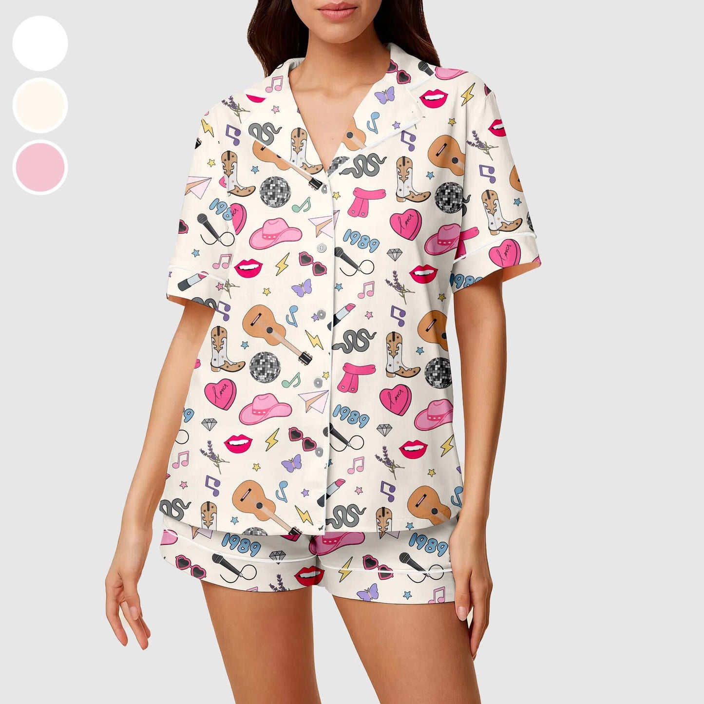 Pop Star Singer Pajamas Set, Satin Pajamas, Womenswear, Gift For Her, Silk Loungewear, Soft and Comfort Pajamas