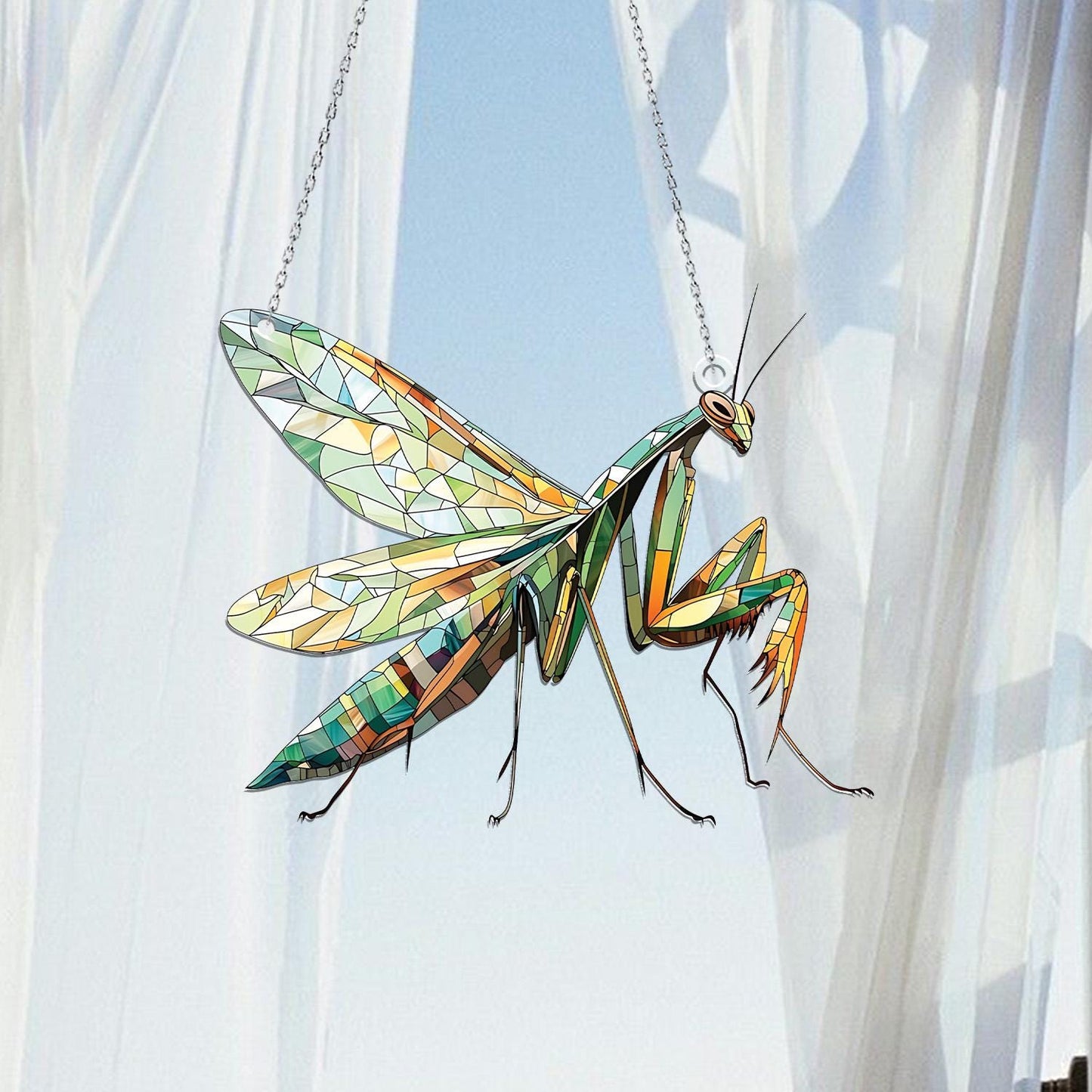 Praying Mantis Acrylic Window Hanging, Mantis Ornament, Mantis Lover Decor, Insect Gift, Yard Decor, Animal Lover Decor, Insect Decor Gift