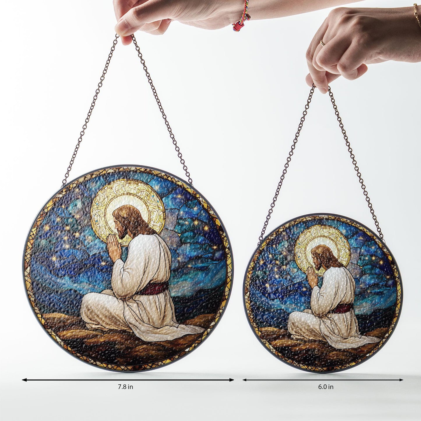 God Stained Glass Suncatcher, God Window Hanging, Jesus Christ Decoration, Jesus Suncatcher, Art Nature Gift Jesus, Suncatcher home decor