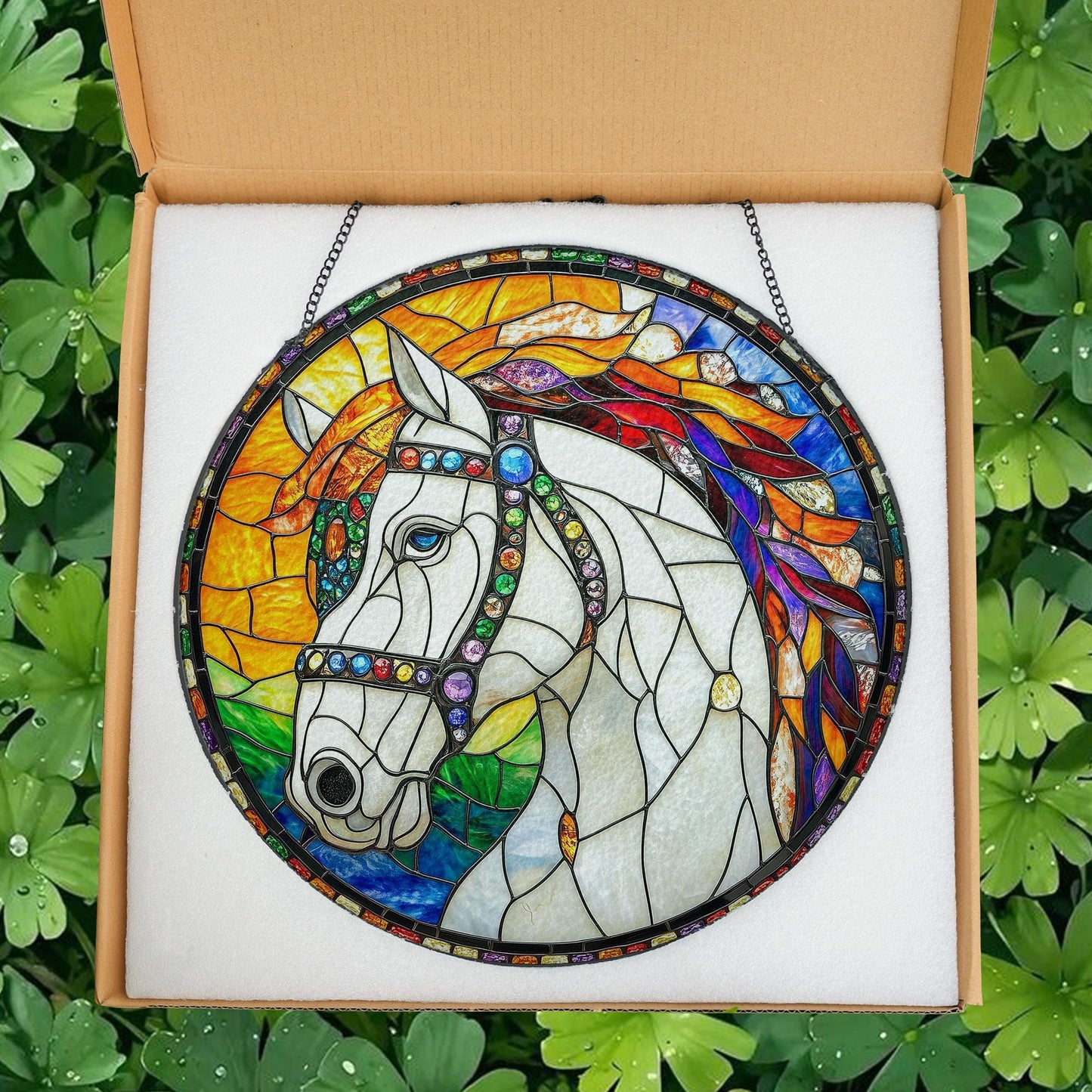 Horse SunCatcher Stained Glass, Equestrian Gifts, Horse Ranch Suncatcher Gifts, Horse Window Decor, Horse Glass Suncatcher, Lover Horse Gift