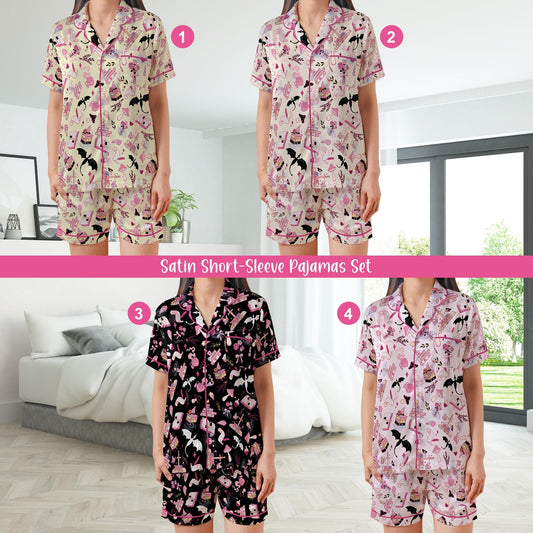 Fantasy Readers Pajamas Set, Fantasy Book Lovers Pajama Sleepwear Short Sleeve Pajamas, Bookish Pajamas, Romance Reader, Enemies to Lovers