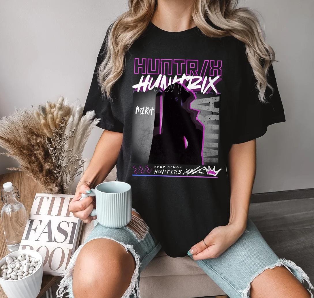 Comfort Colors® Kpop Demon Hunters T-shirt Gift For Woman,Jinu Manga Shirt,Kpop Huntrix Pin,Demon Hunter Merch PSN1256-1258