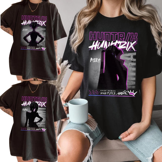 Comfort Colors® Kpop Demon Hunters T-shirt Gift For Woman,Jinu Manga Shirt,Kpop Huntrix Pin,Demon Hunter Merch PSN1256-1258